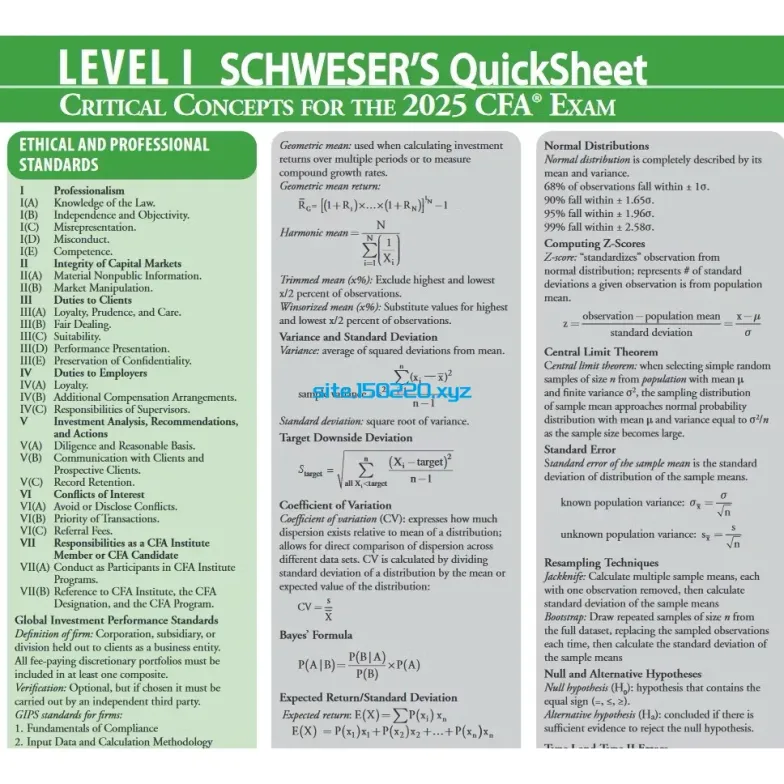 图片[1]-CFA 2025 Level 1 2 3 Schwesers Quicksheet-TheTrendFollowing